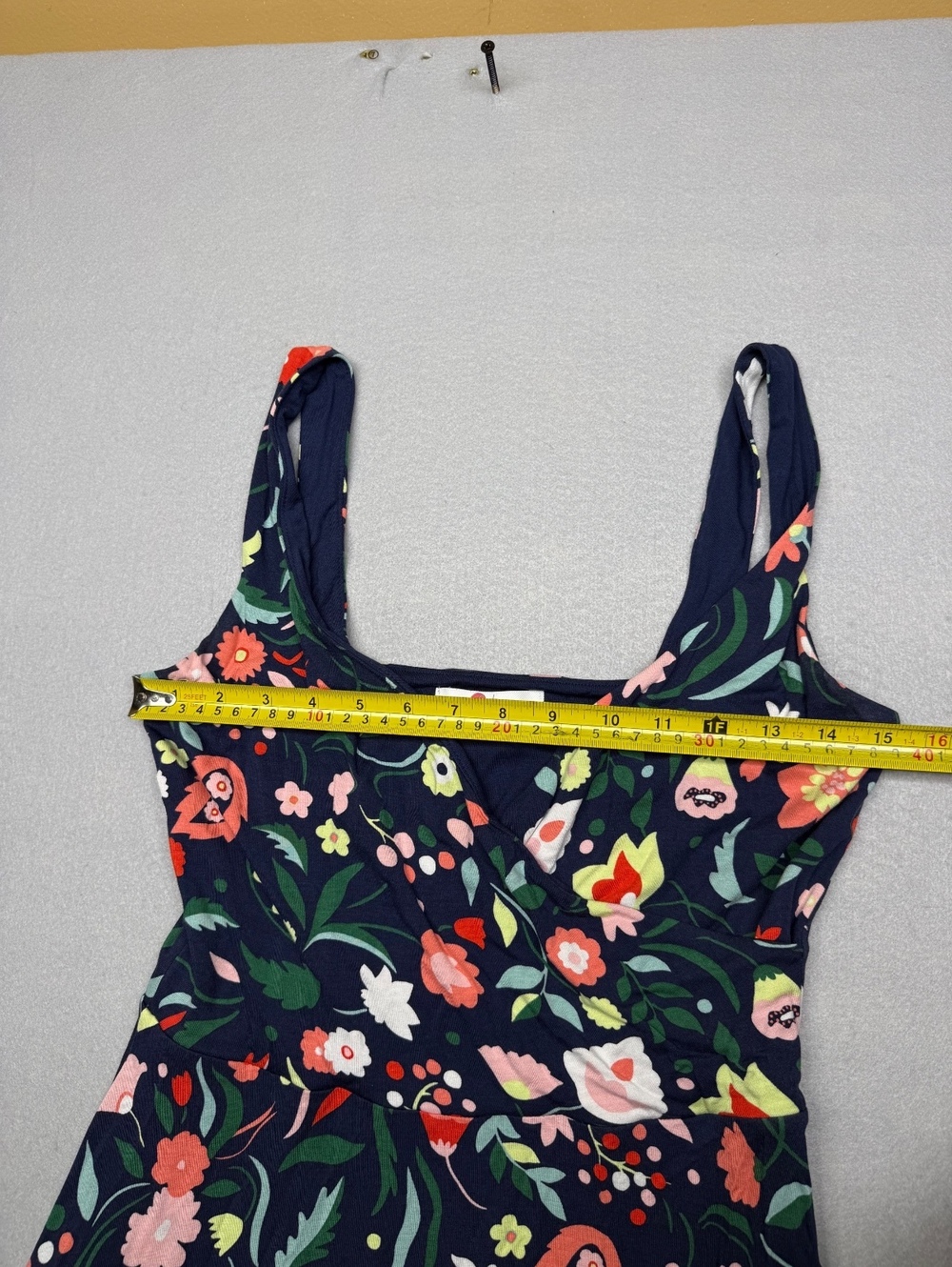 Boden Floral Dress Women Regular 12 Navy Casual - Picture 6 of 13